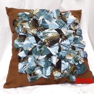 Home Made Throw Pillow with Soaring Eagles